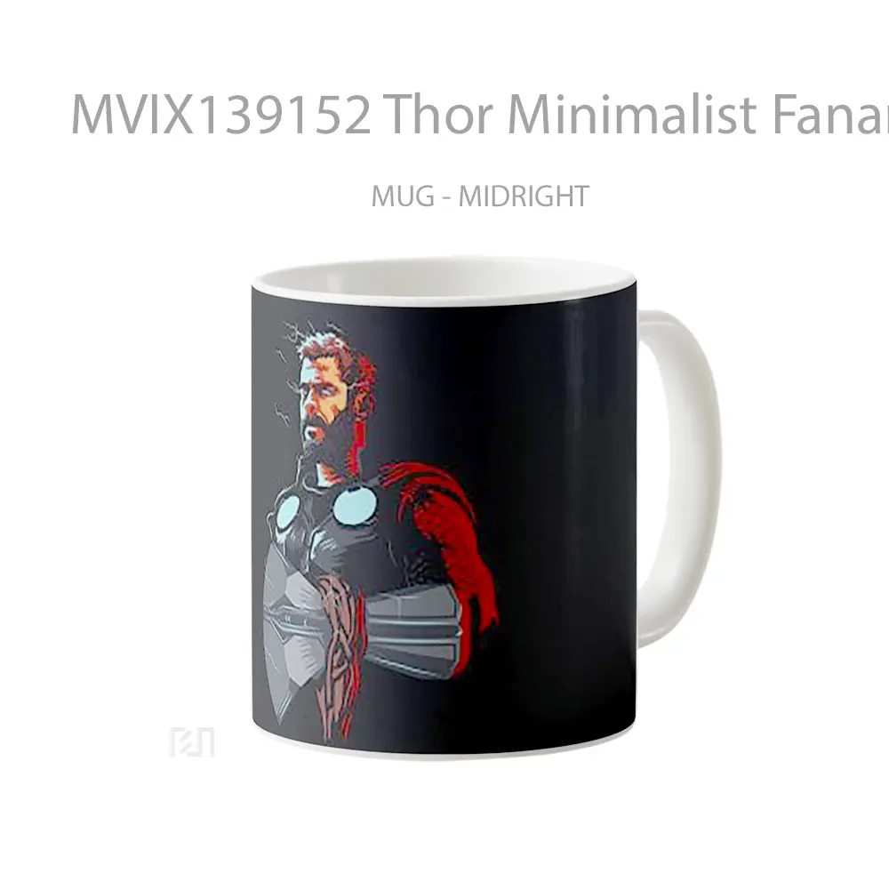 Mug Thor Minimalist Fanart Gelas Superhero - All-side / Desain