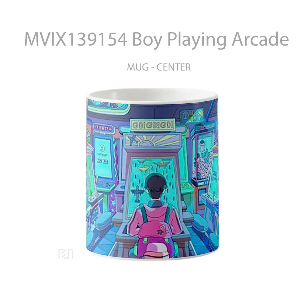 Mug Boy Playing Arcade Gelas Keramik Unik