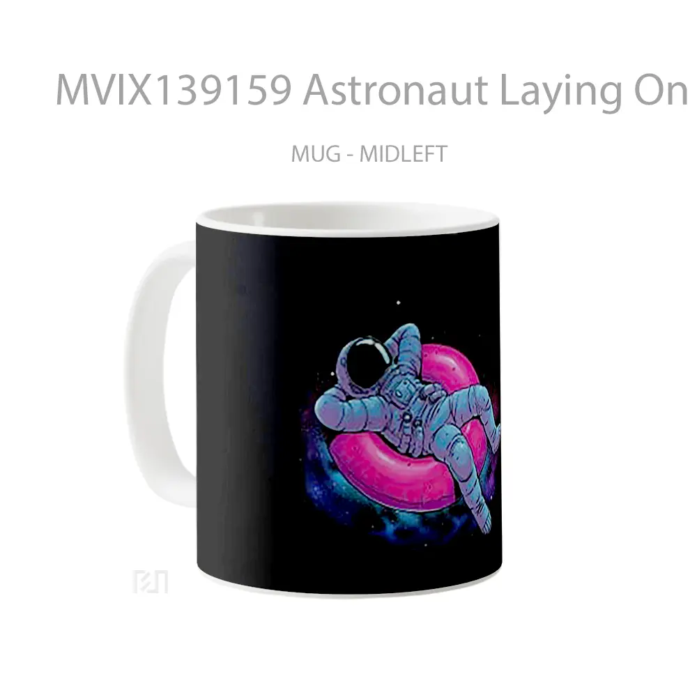 Mug Astronaut Laying On Lifebuoy Gelas Astronomi - All-side / Desain