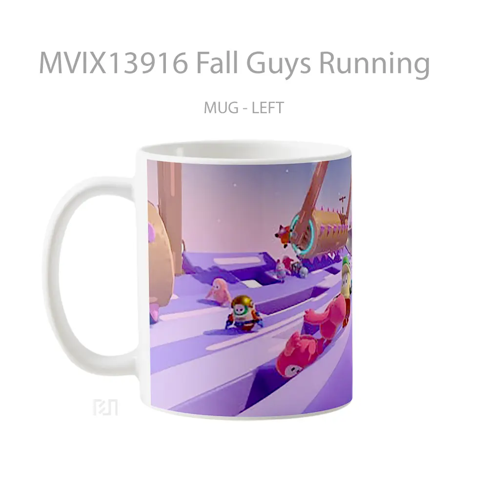 Mug Fall Guys Running Gelas Keramik Unik - All-side / Desain