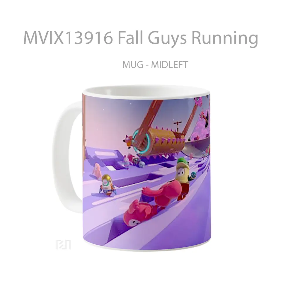 Mug Fall Guys Running Gelas Keramik Unik - All-side / Desain