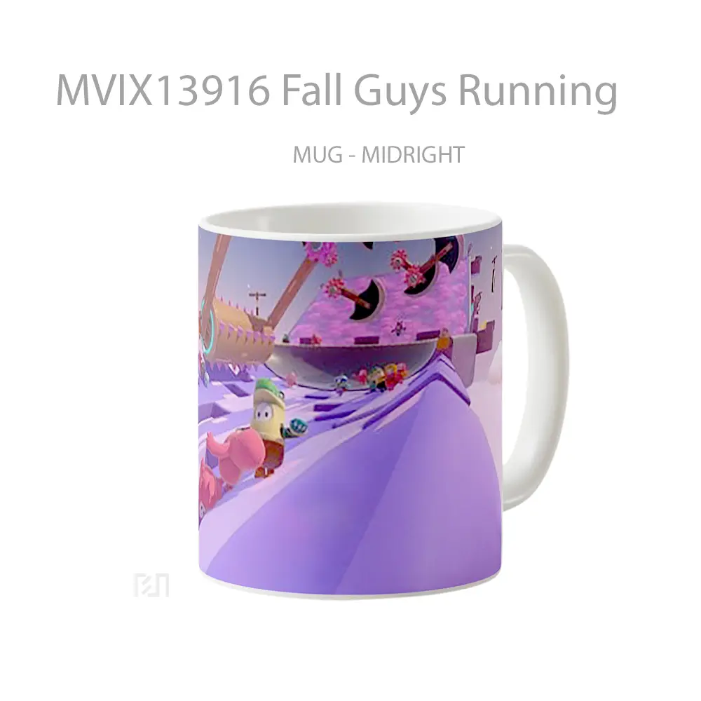 Mug Fall Guys Running Gelas Keramik Unik - All-side / Desain