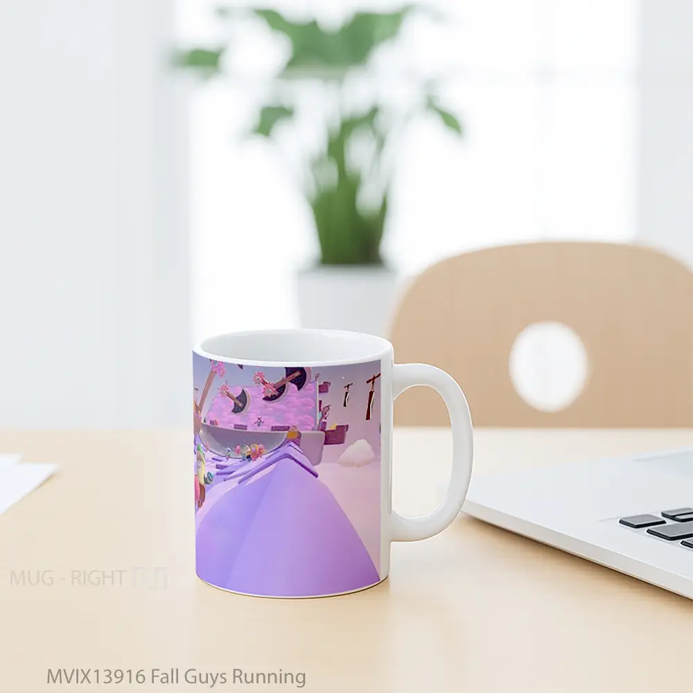 Mug Fall Guys Running Gelas Keramik Unik - All-side / Desain