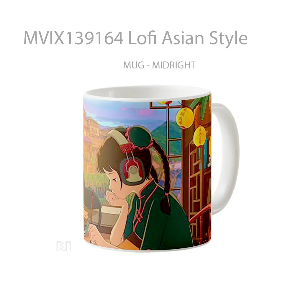 Mug Lofi Asian Style Gelas Keramik Unik - All-side / Desain