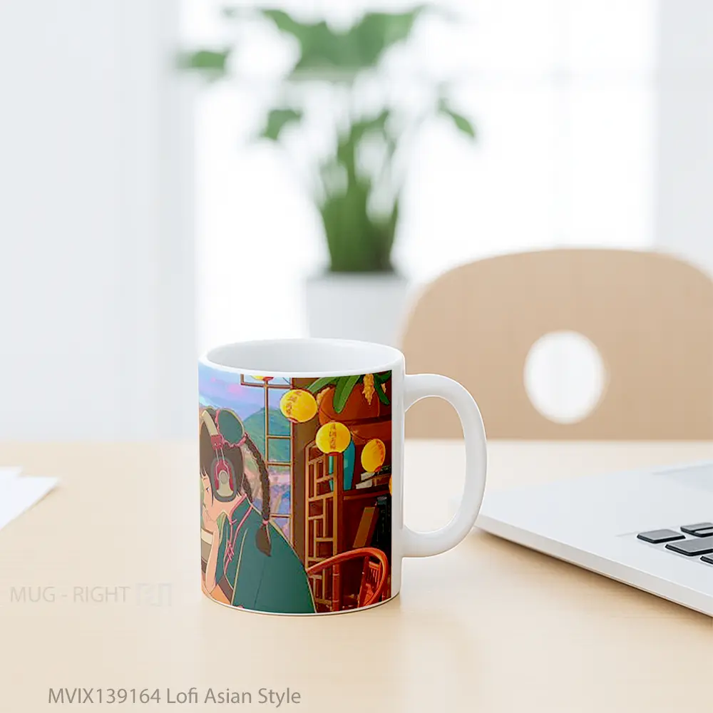 Mug Lofi Asian Style Gelas Keramik Unik - All-side / Desain