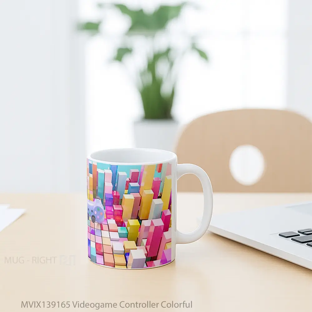 Mug Videogame Controller Colorful Gelas Keramik Unik - All-side / Desain
