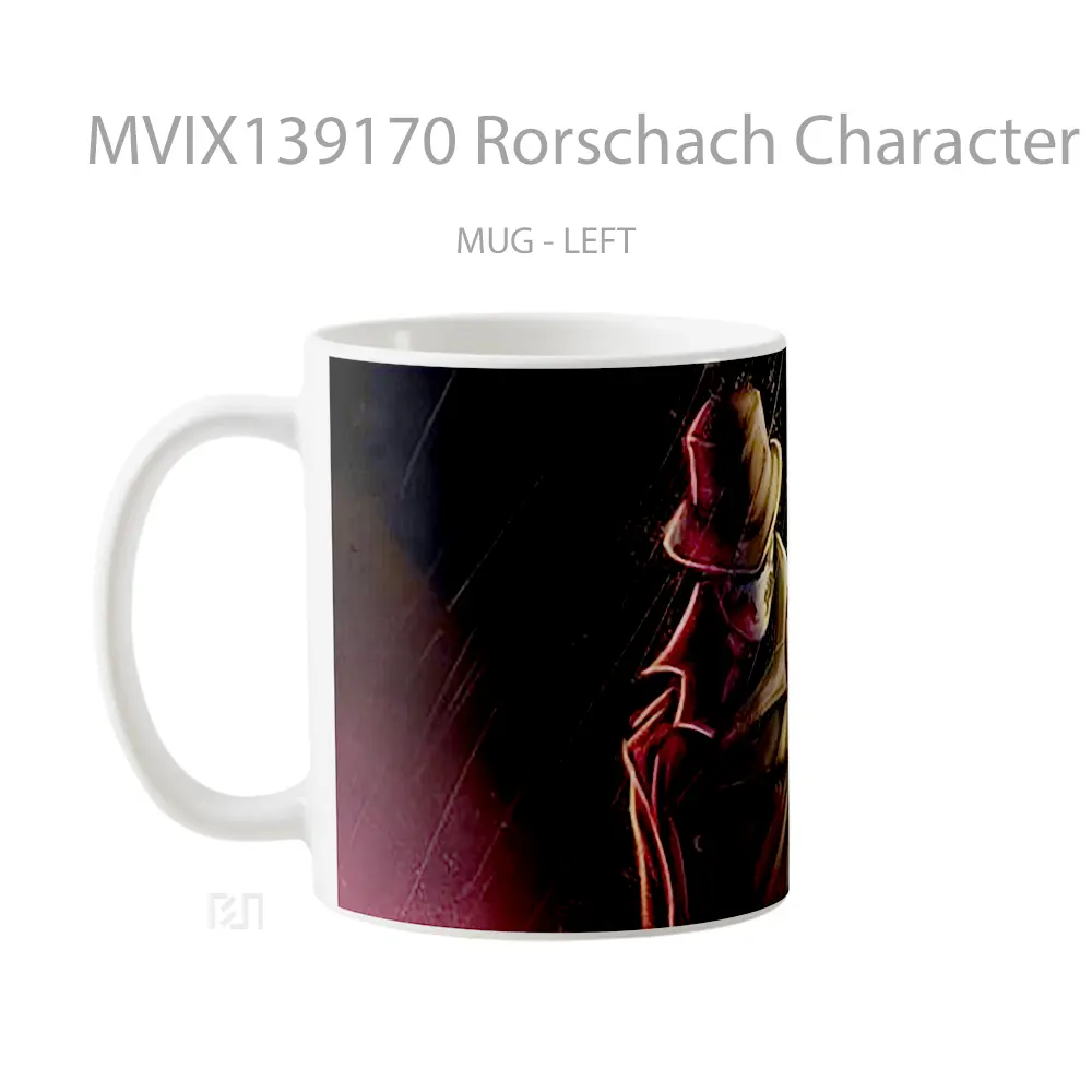 Mug Rorschach Character From Watchmen Gelas Keramik Unik - All-side / Desain