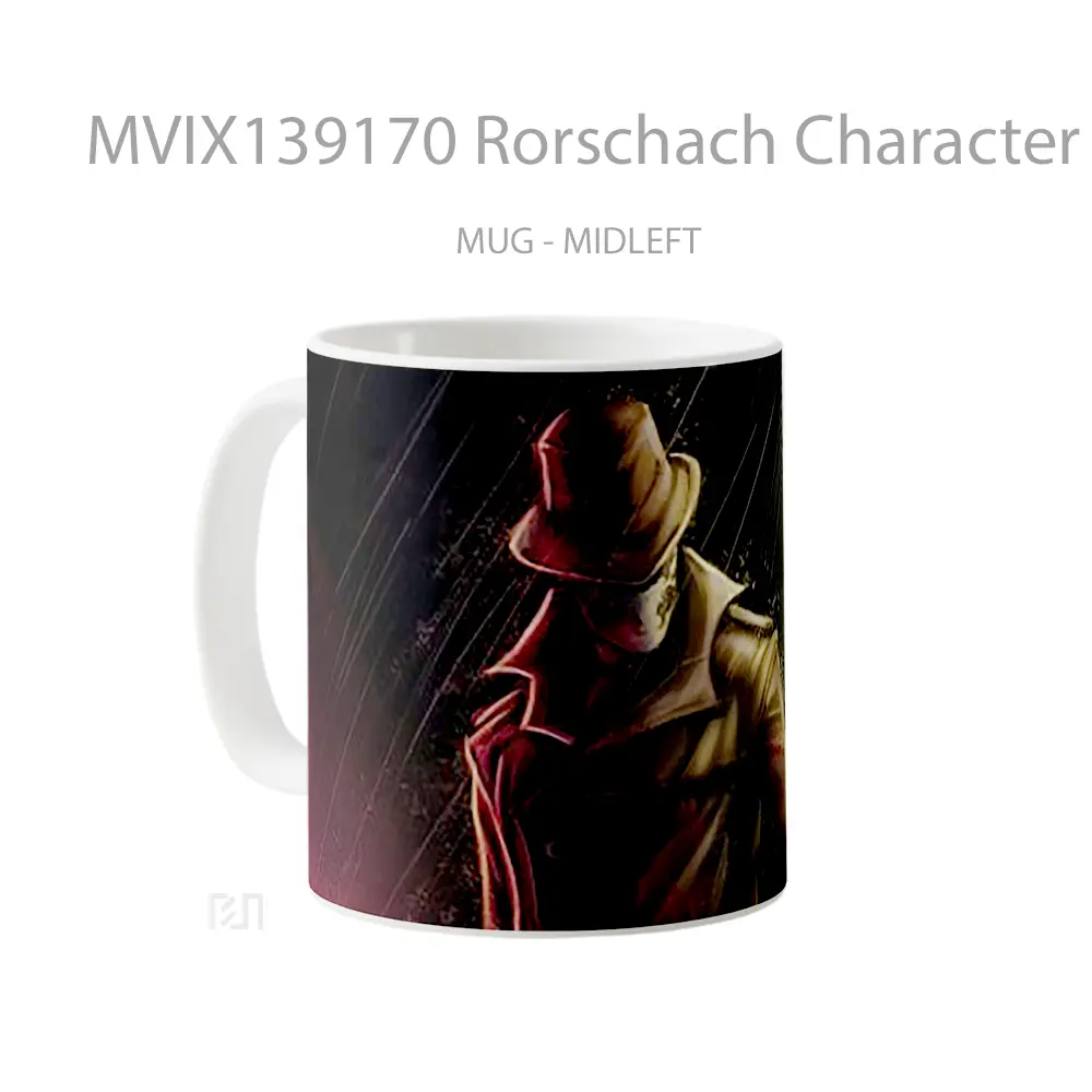Mug Rorschach Character From Watchmen Gelas Keramik Unik - All-side / Desain