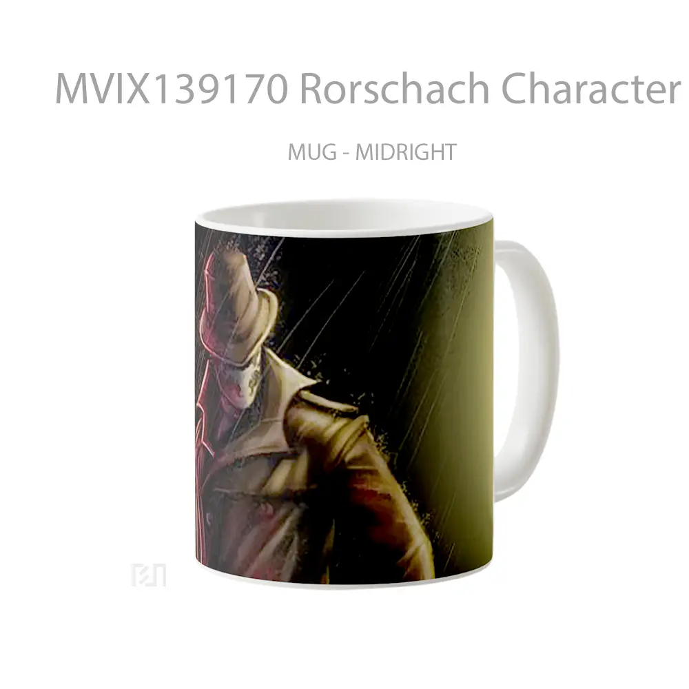 Mug Rorschach Character From Watchmen Gelas Keramik Unik - All-side / Desain