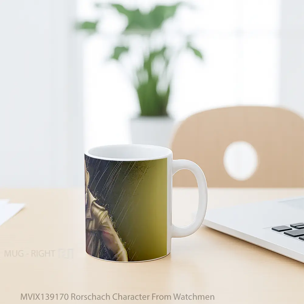 Mug Rorschach Character From Watchmen Gelas Keramik Unik - All-side / Desain