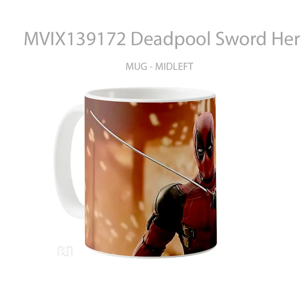 Mug Deadpool Sword Hero Gelas Superhero - All-side / Desain