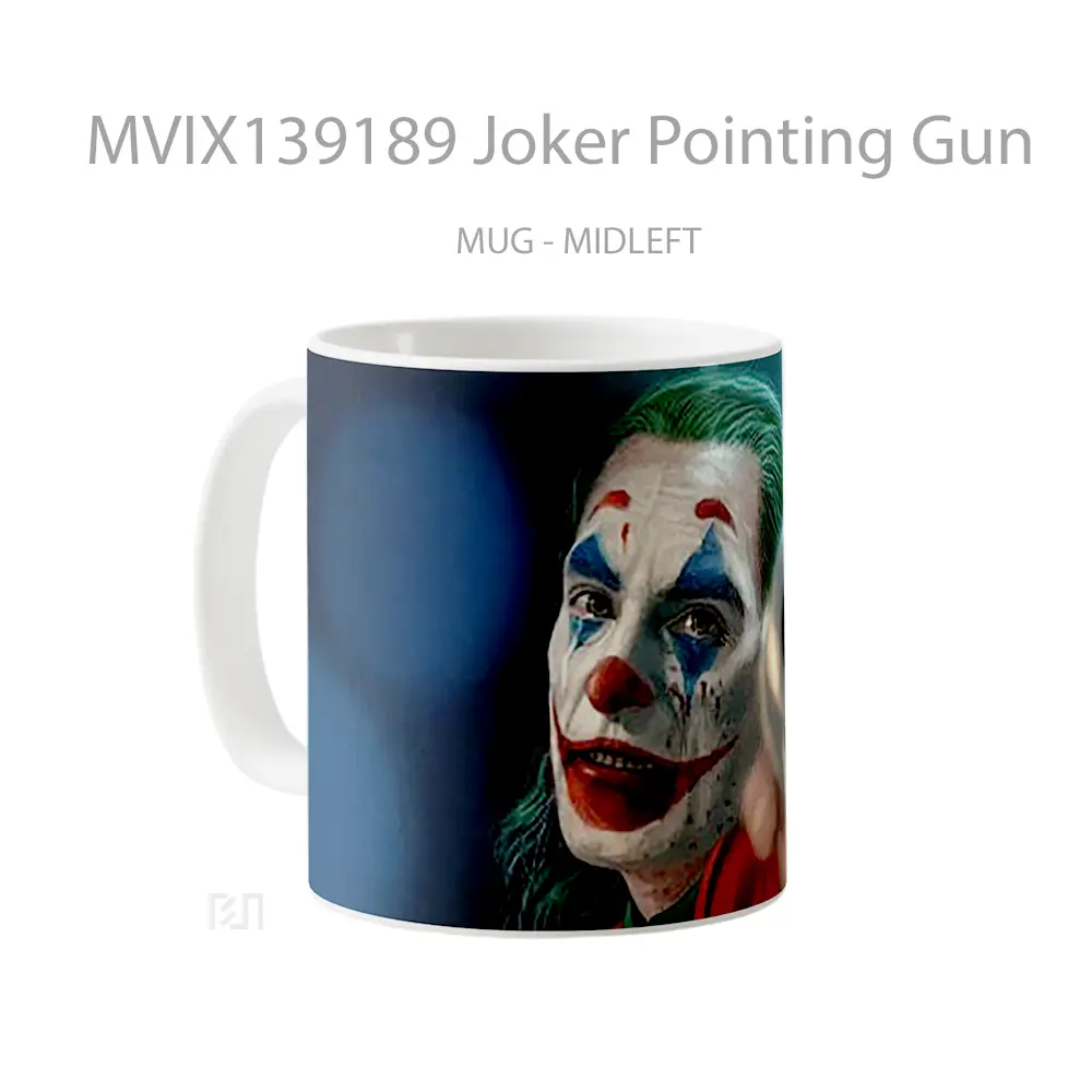 Mug Joker Pointing Gun Gelas Superhero - All-side / Desain