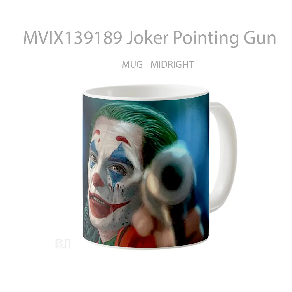 Mug Joker Pointing Gun Gelas Superhero - All-side / Desain