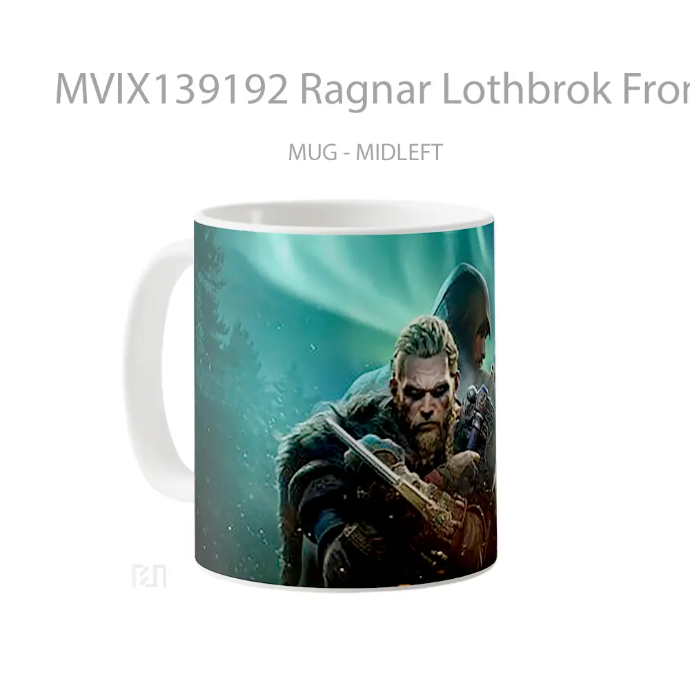 Mug Ragnar Lothbrok From Assassins Creed Cangkir Gamer - All-side / Desain
