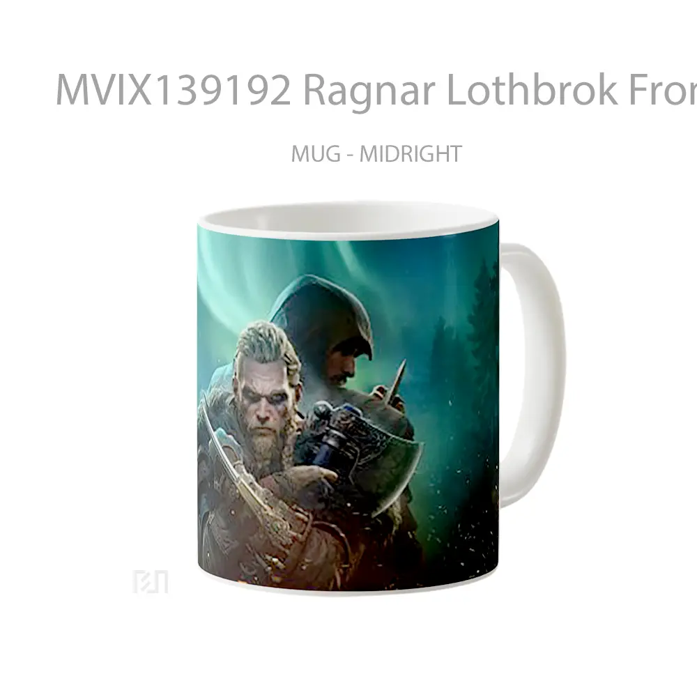 Mug Ragnar Lothbrok From Assassins Creed Cangkir Gamer - All-side / Desain