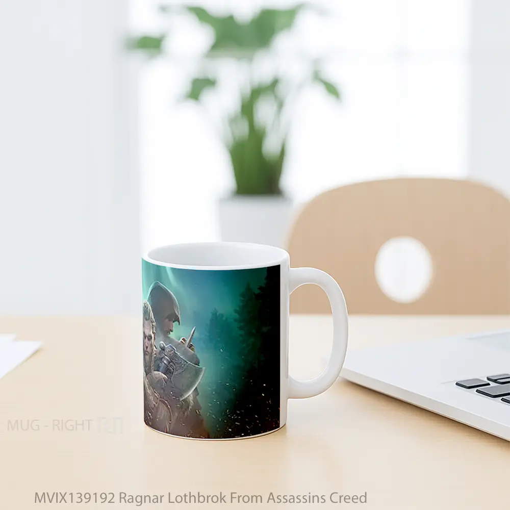 Mug Ragnar Lothbrok From Assassins Creed Cangkir Gamer - All-side / Desain