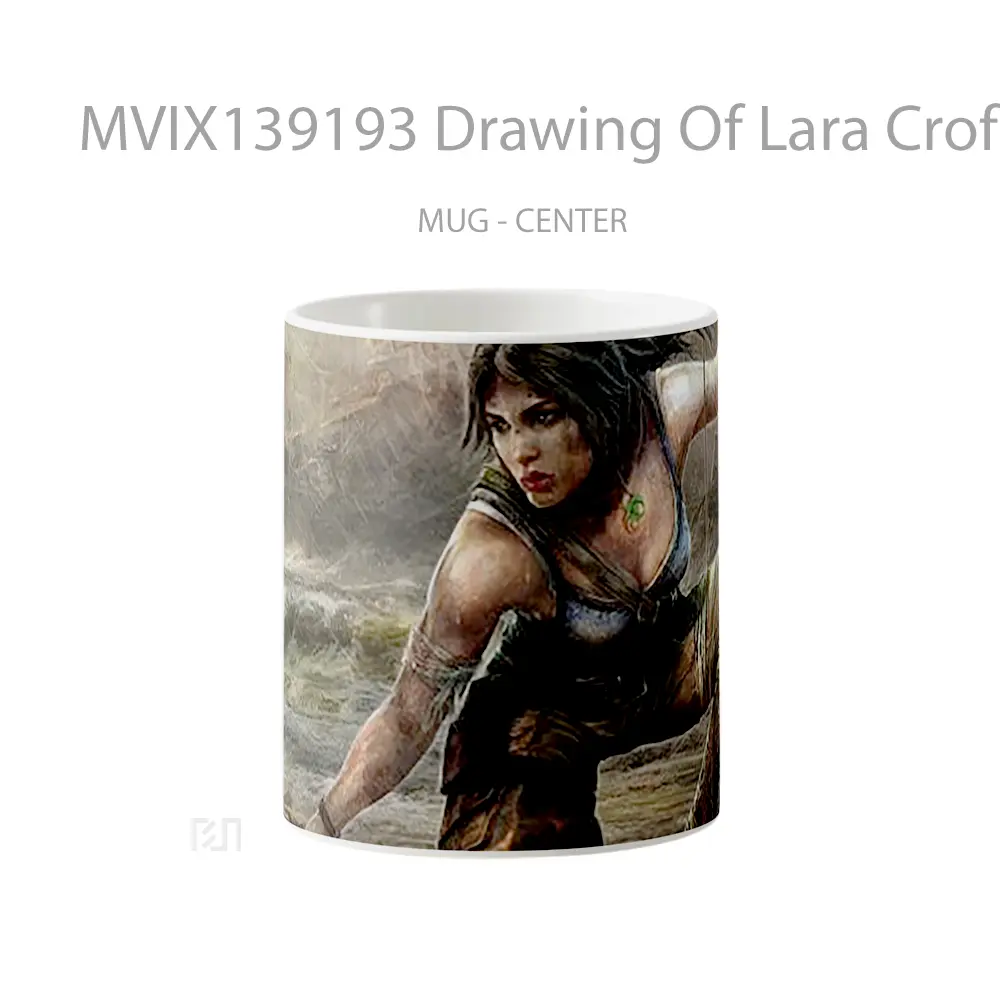 Mug Drawing Of Lara Croft Tomb Raider Gelas Keramik Unik