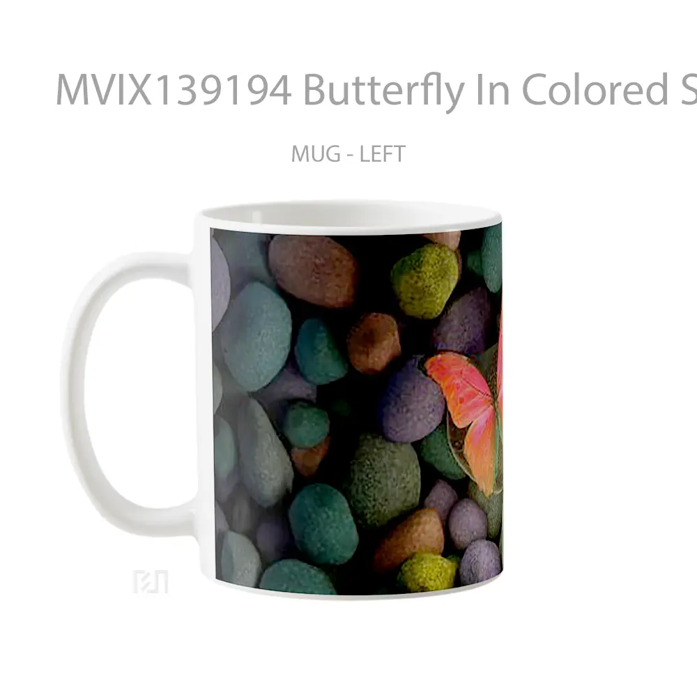 Mug Butterfly In Colored Stones Gelas Hewan Lucu - All-side / Desain