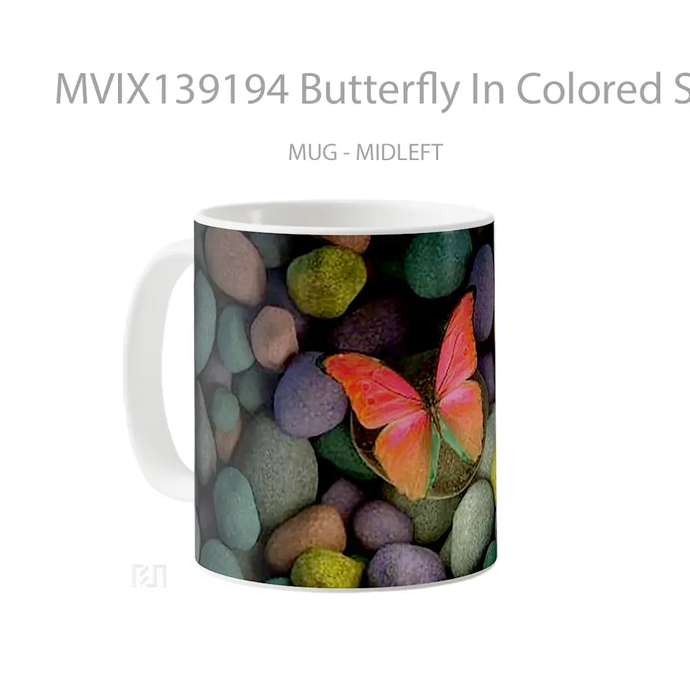 Mug Butterfly In Colored Stones Gelas Hewan Lucu - All-side / Desain