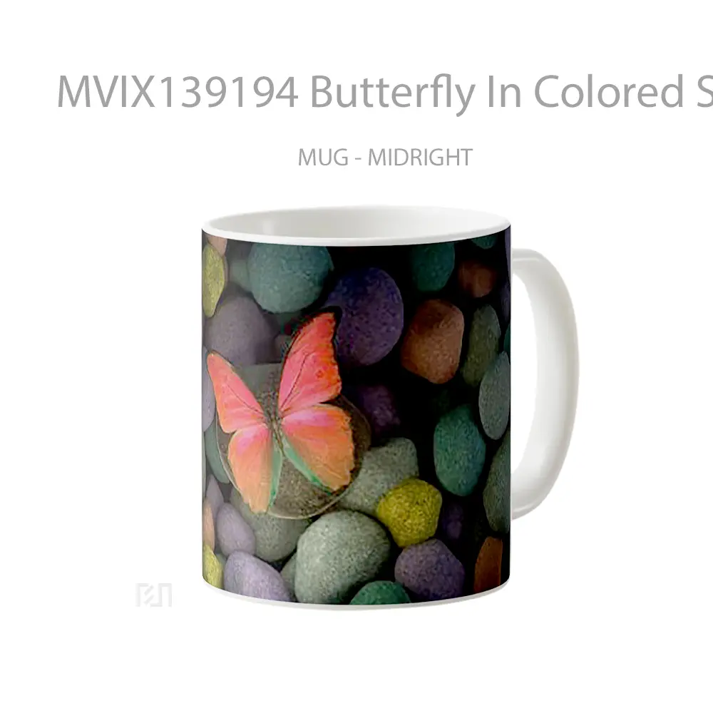 Mug Butterfly In Colored Stones Gelas Hewan Lucu - All-side / Desain