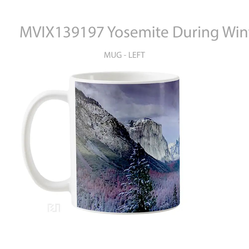 Mug Yosemite During Winter Gelas Keramik Unik - All-side / Desain