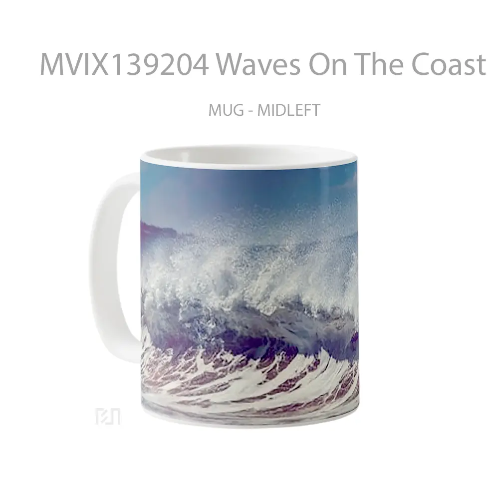Mug Waves On The Coast Gelas Keramik Unik - All-side / Desain