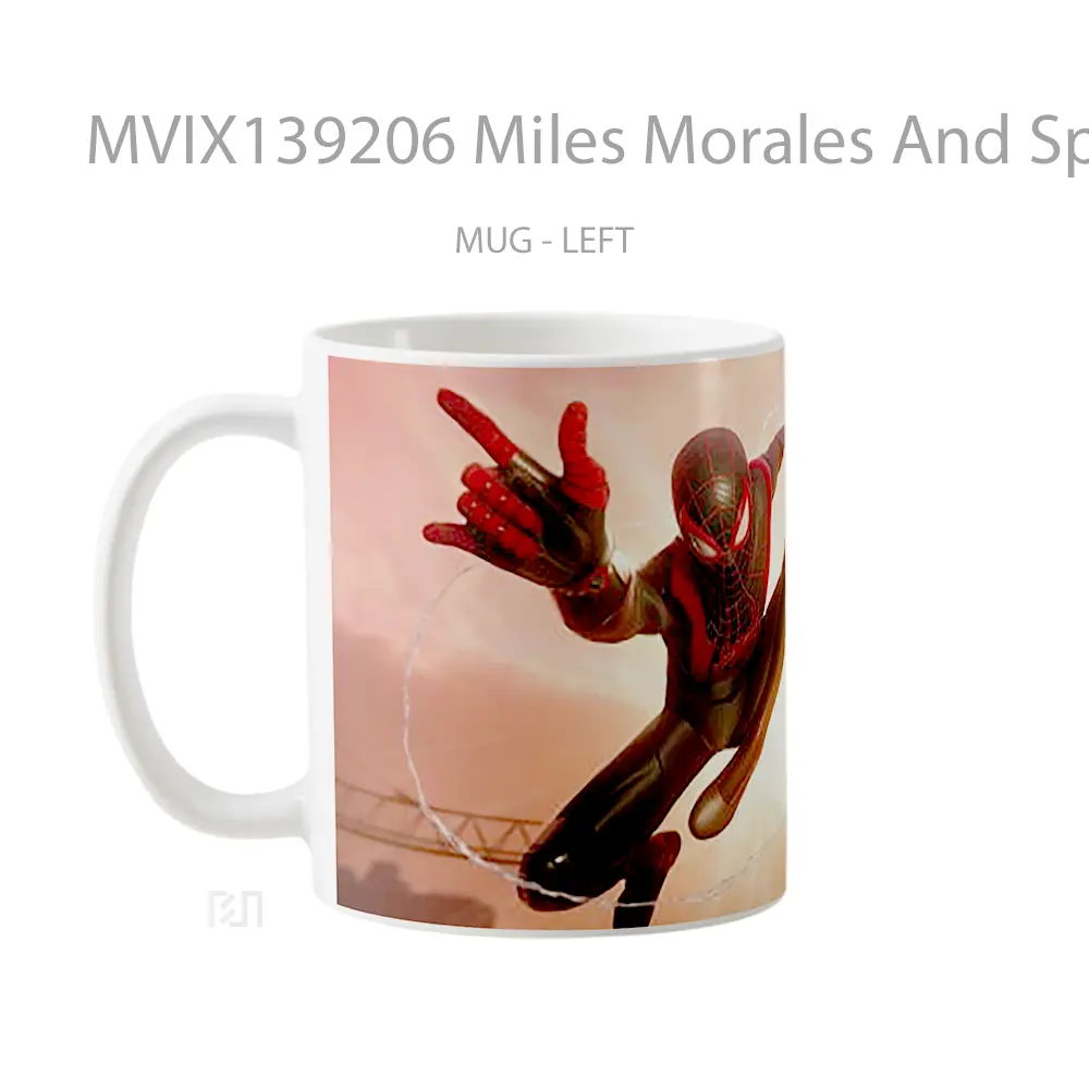 Mug Miles Morales And Spiderman Gelas Superhero - All-side / Desain