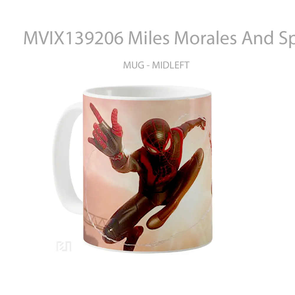 Mug Miles Morales And Spiderman Gelas Superhero - All-side / Desain