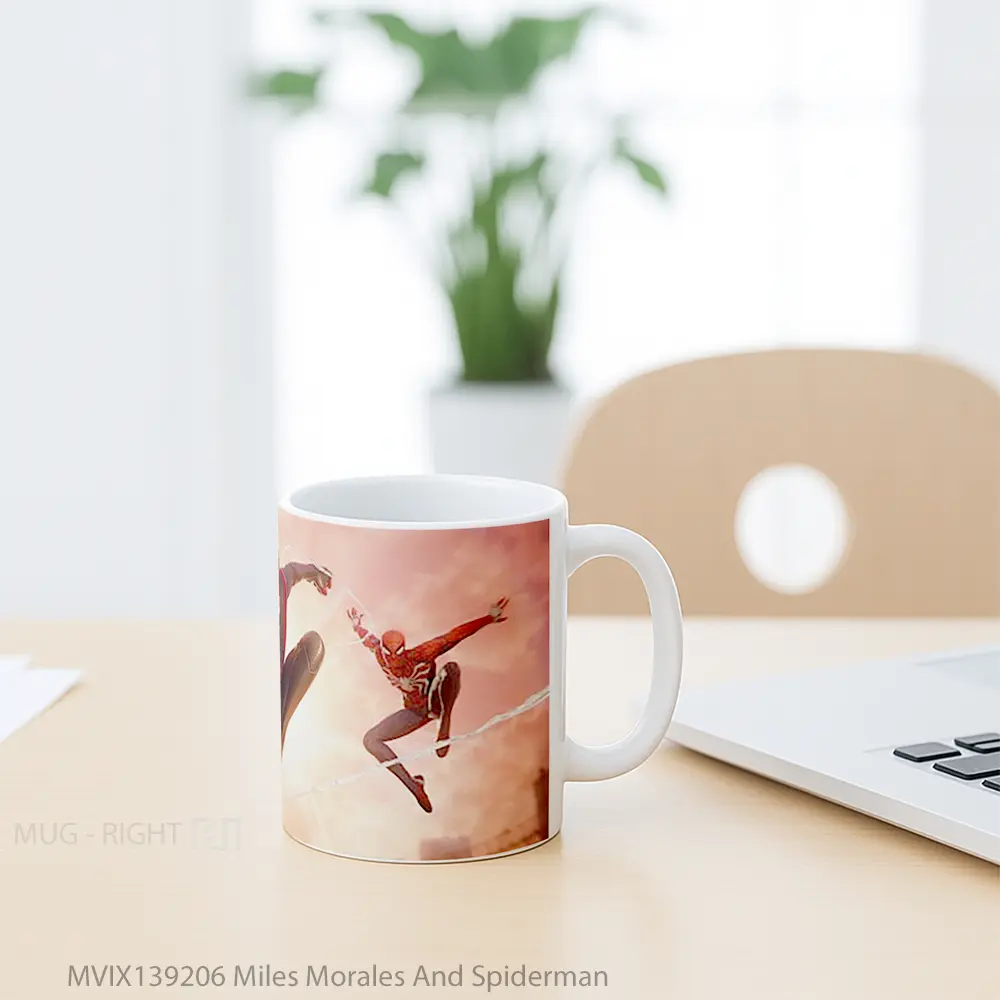 Mug Miles Morales And Spiderman Gelas Superhero - All-side / Desain