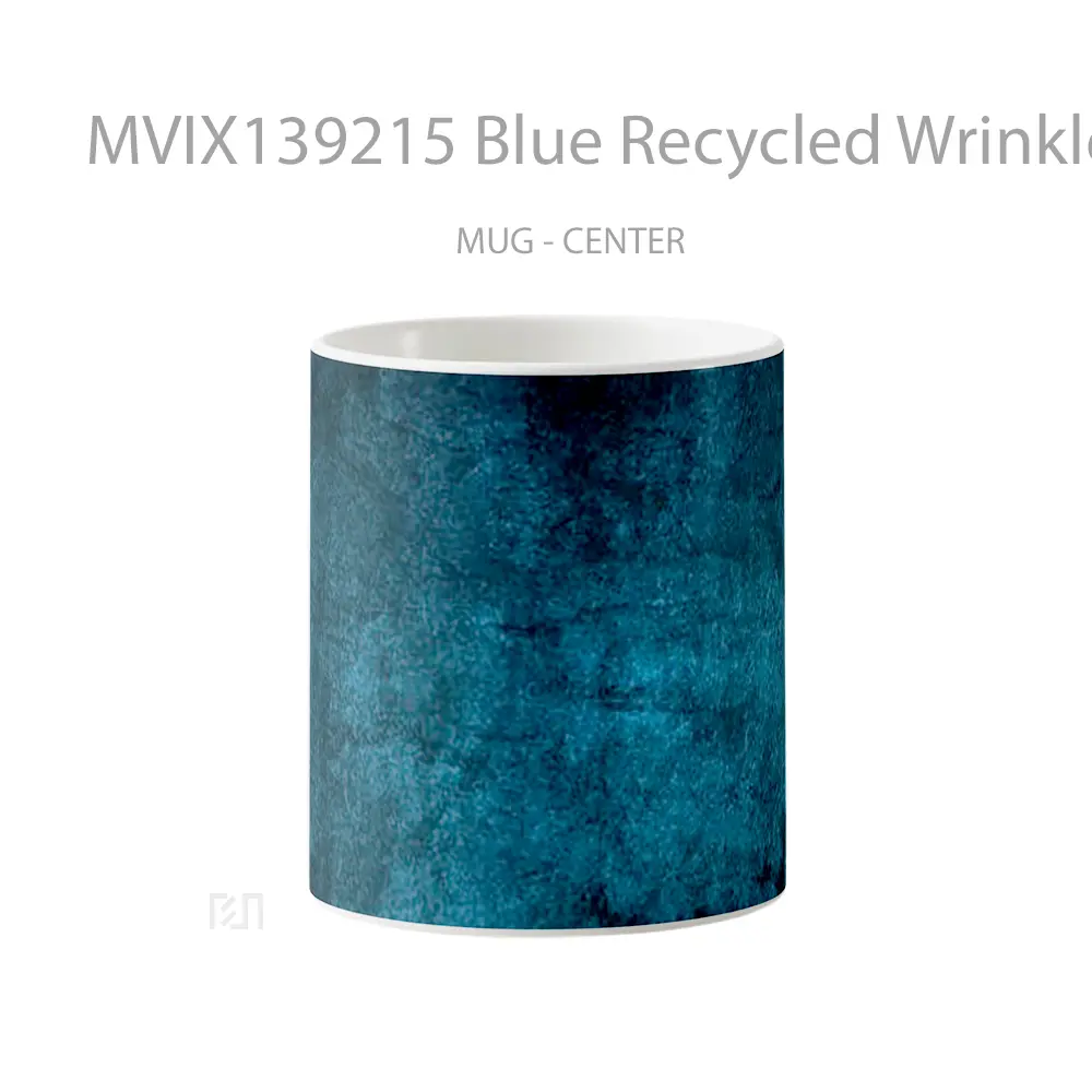 Mug Blue Recycled Wrinkled Texture Gelas Keramik Unik