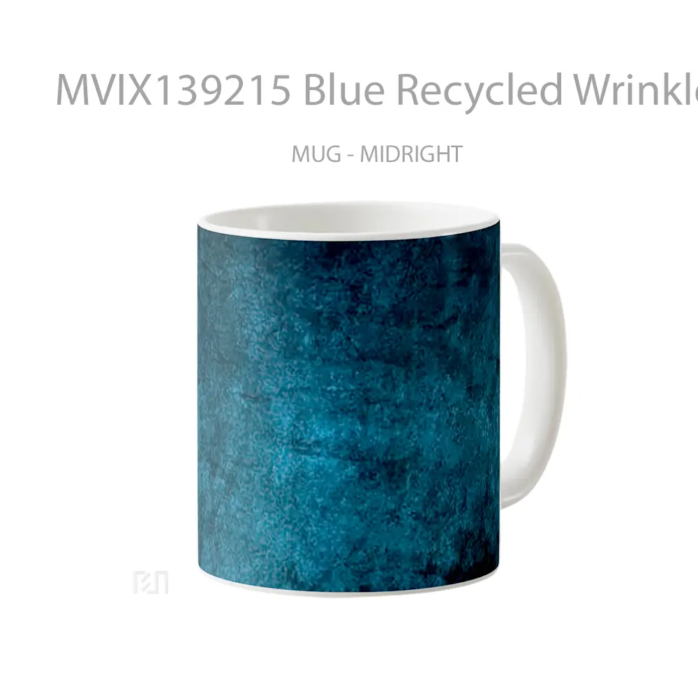 Mug Blue Recycled Wrinkled Texture Gelas Keramik Unik - All-side / Desain