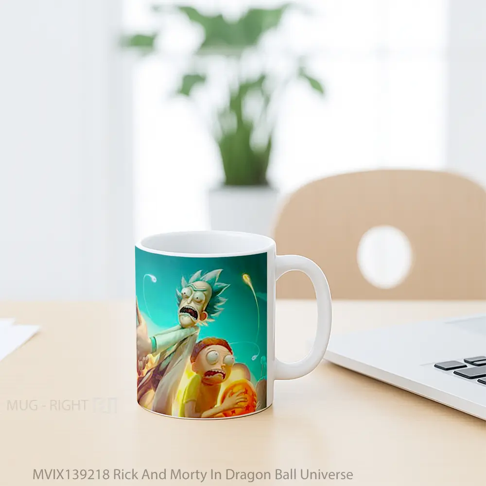 Mug Rick And Morty In Dragon Ball Universe Cangkir Anime - All-side / Desain