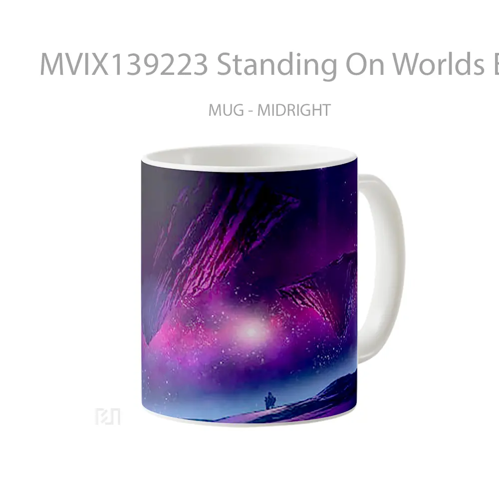 Mug Standing On Worlds Edge Gelas Keramik Unik - All-side / Desain