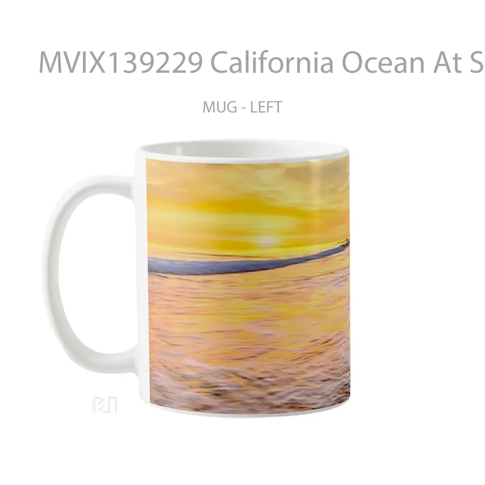 Mug California Ocean At Sunset Gelas Pemandangan Alam - All-side / Desain