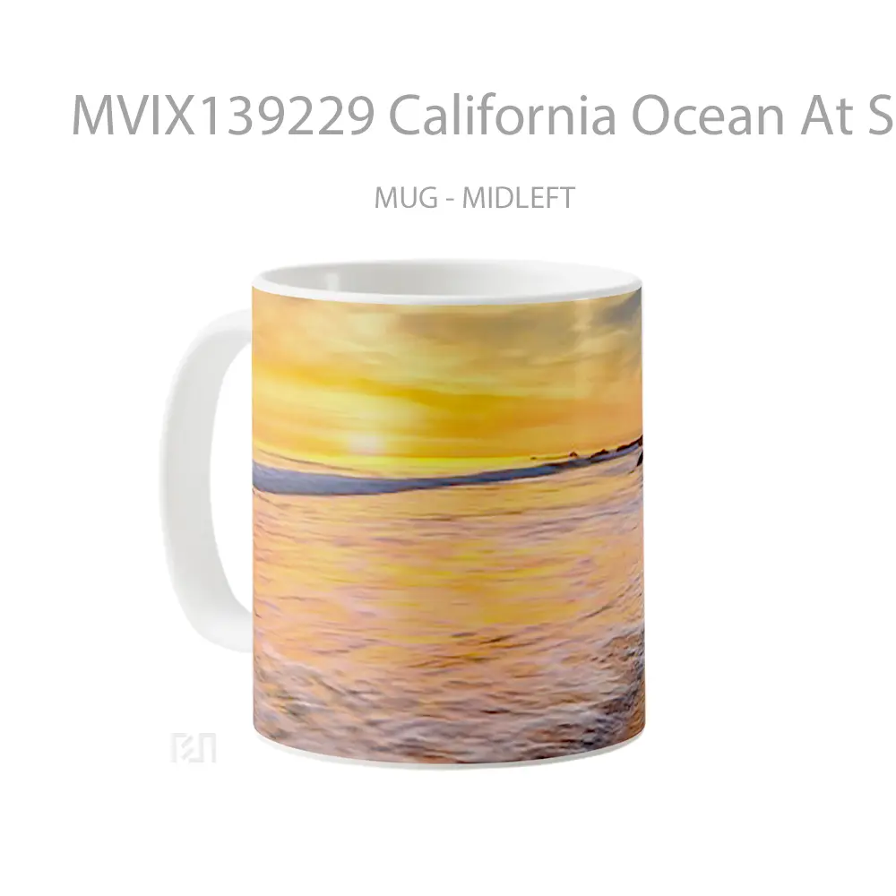 Mug California Ocean At Sunset Gelas Pemandangan Alam - All-side / Desain