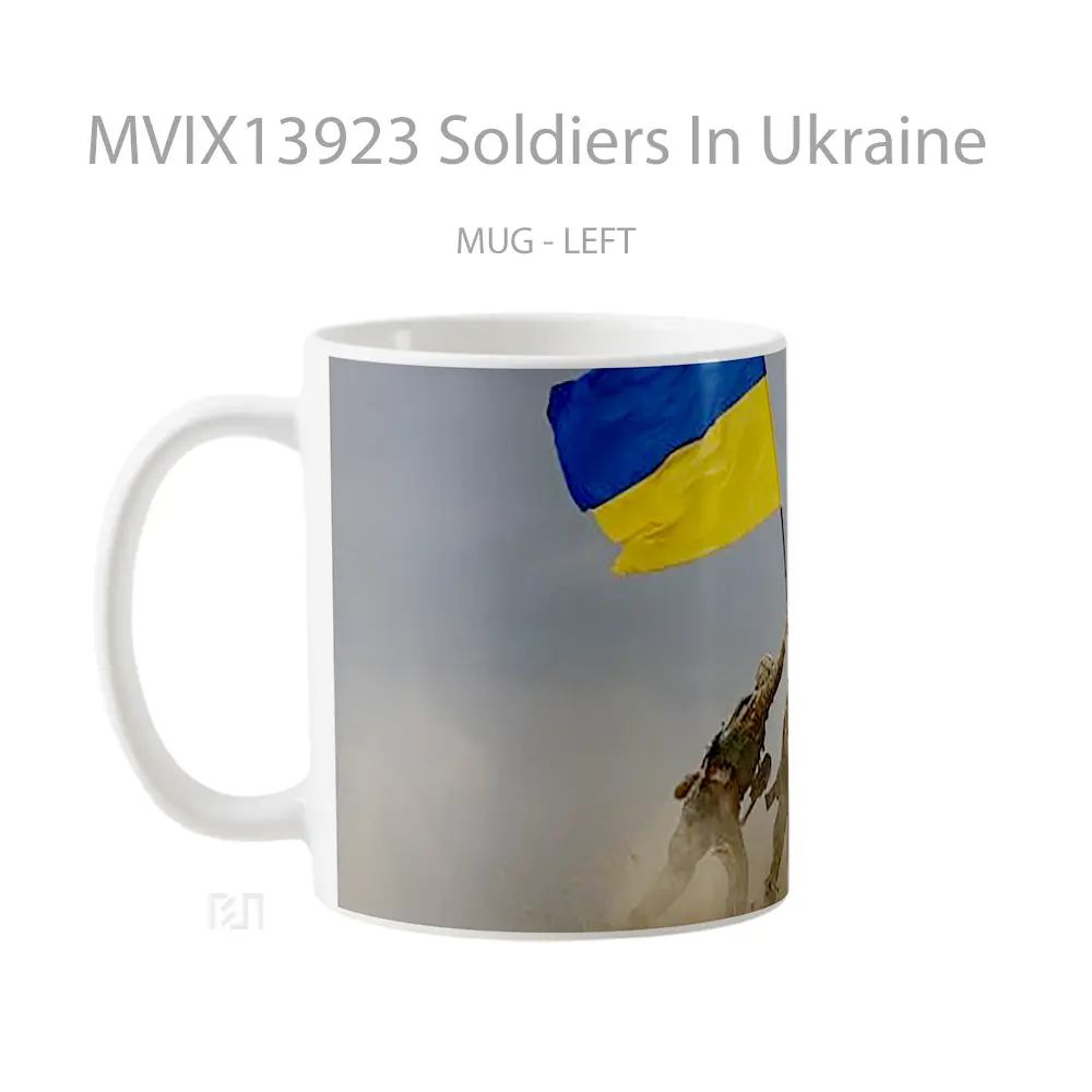 Mug Soldiers In Ukraine Gelas Keramik Unik - All-side / Desain