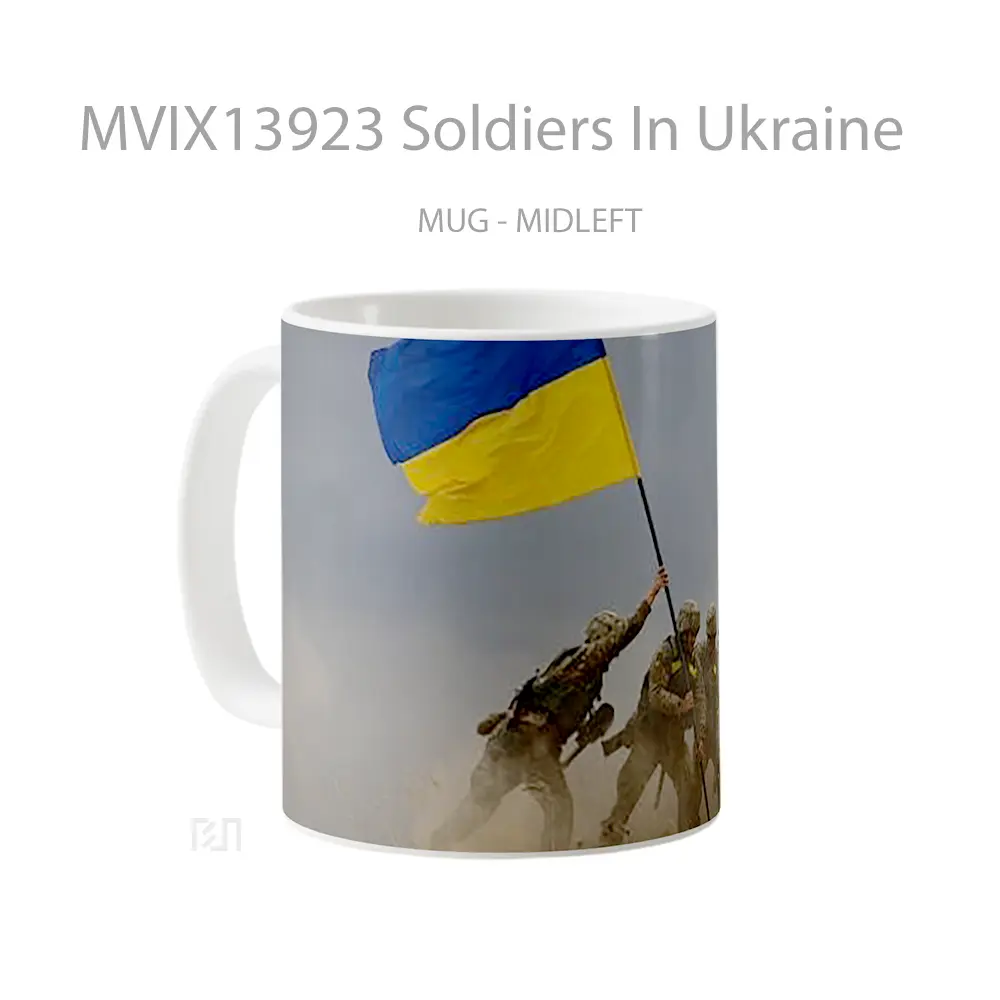 Mug Soldiers In Ukraine Gelas Keramik Unik - All-side / Desain