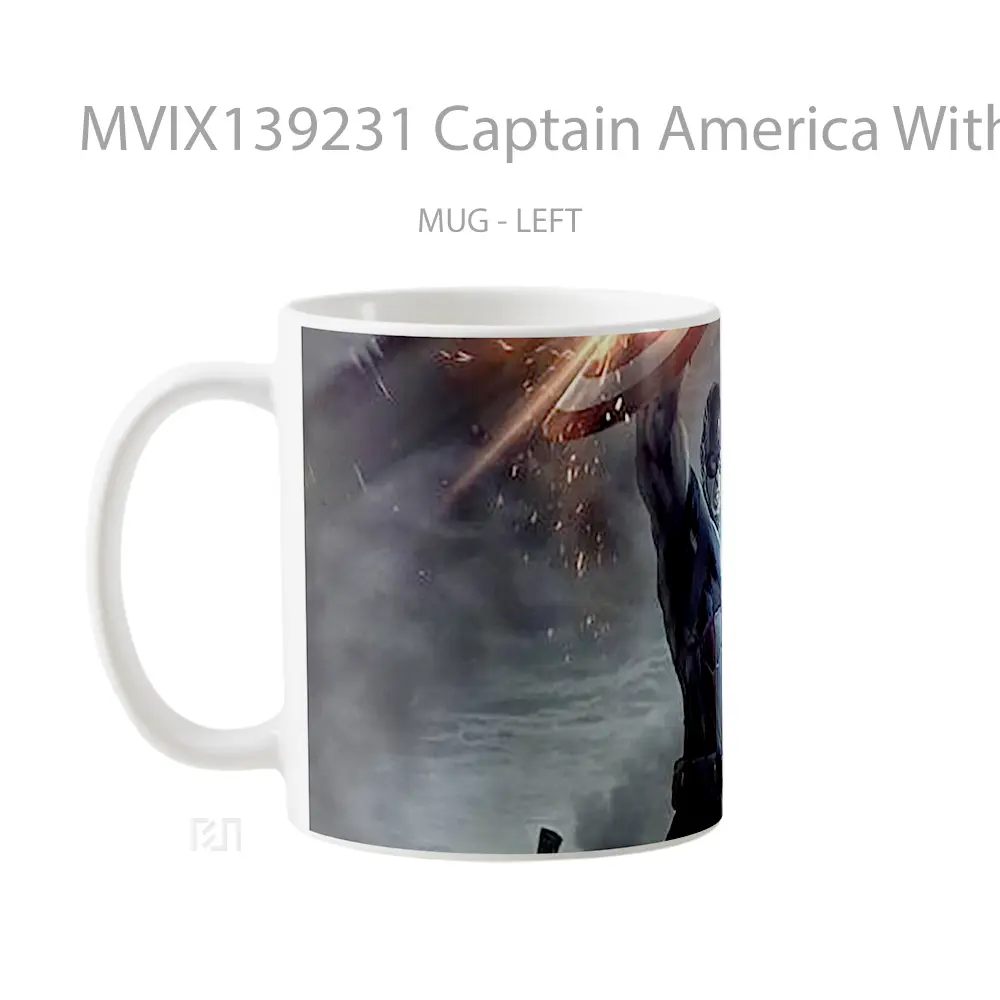 Mug Captain America With Thor S Hammer 2020 Gelas Superhero - All-side / Desain
