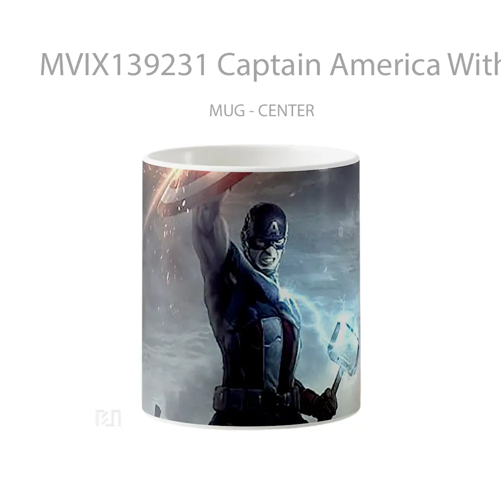 Mug Captain America With Thor S Hammer 2020 Gelas Superhero