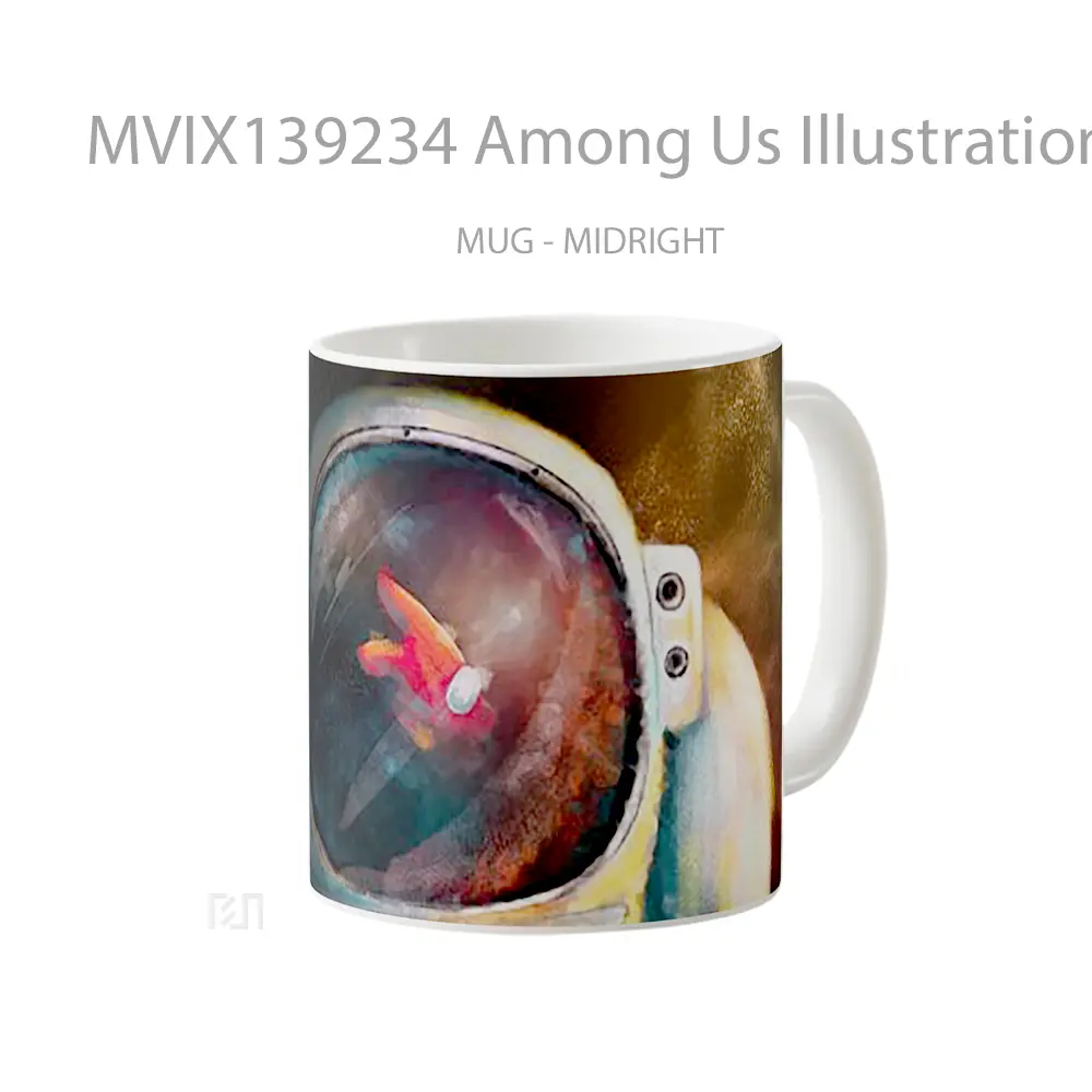 Mug Among Us Illustration Gelas Seni Modern - All-side / Desain