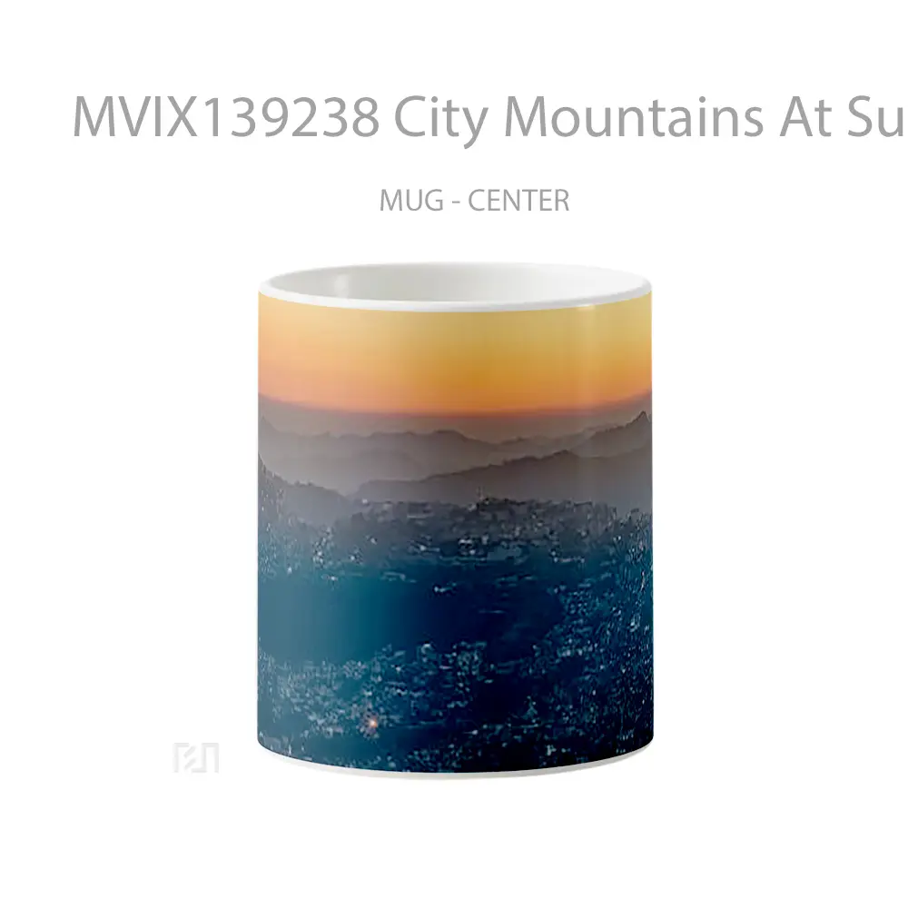 Mug City Mountains At Sunset Gelas Pemandangan Alam