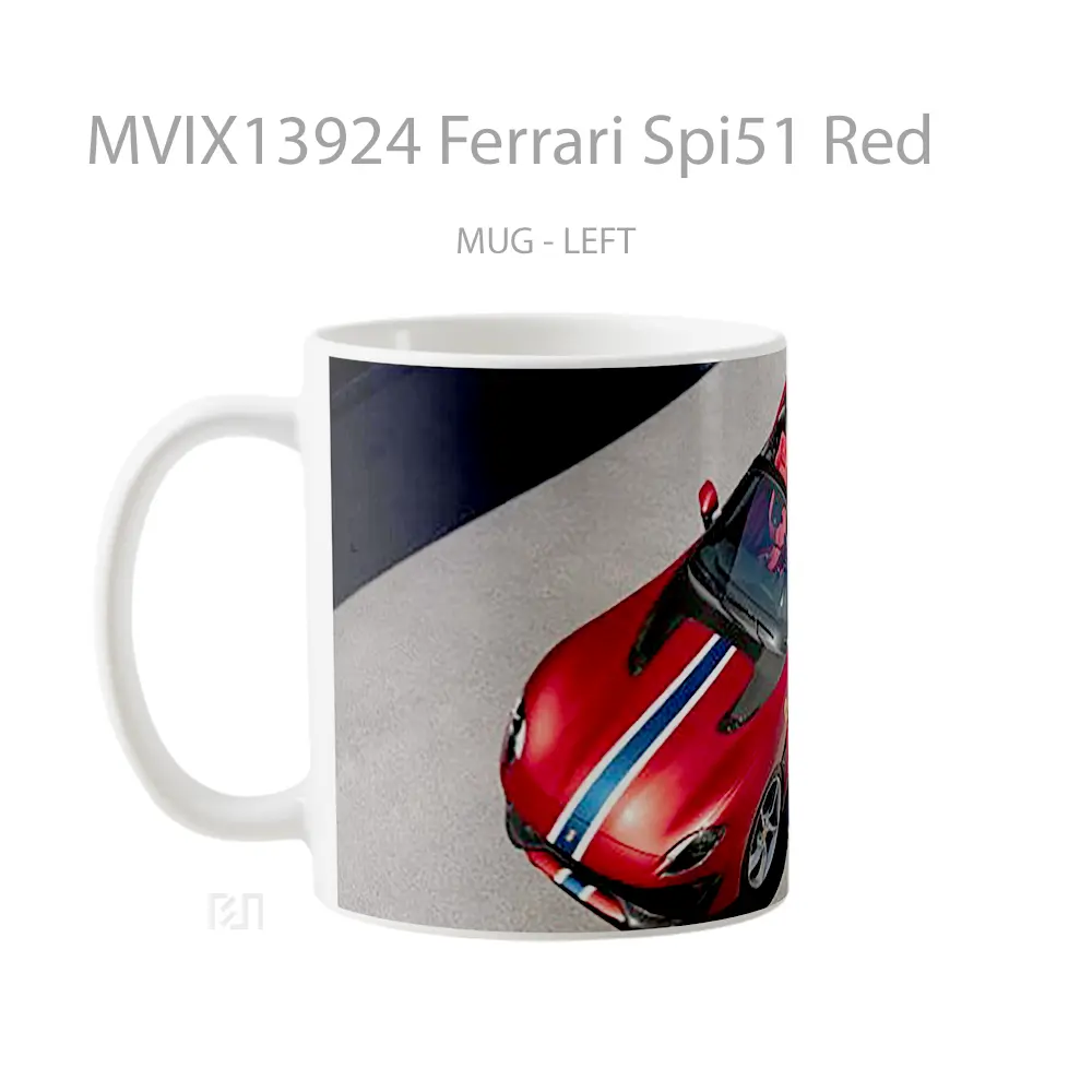Mug Ferrari Spi51 Red Cangkir Mobil - All-side / Desain