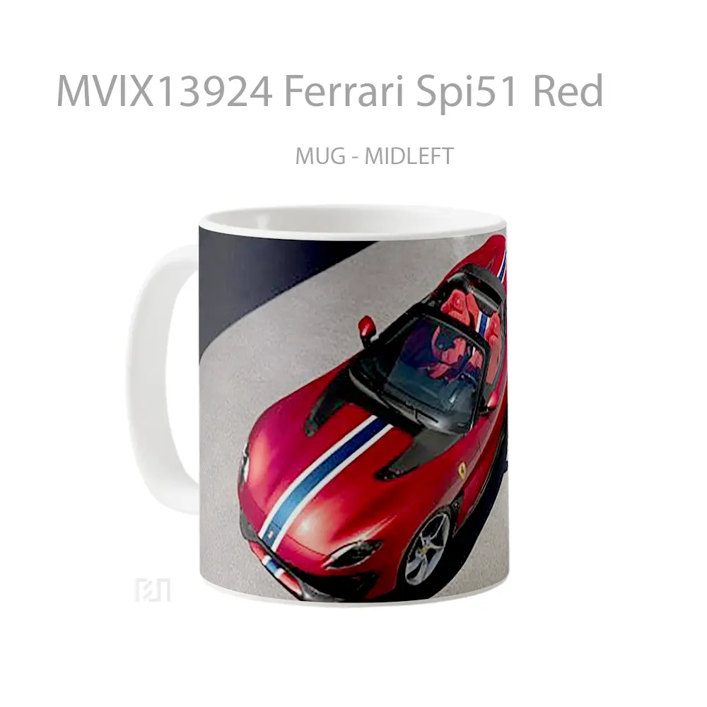 Mug Ferrari Spi51 Red Cangkir Mobil - All-side / Desain