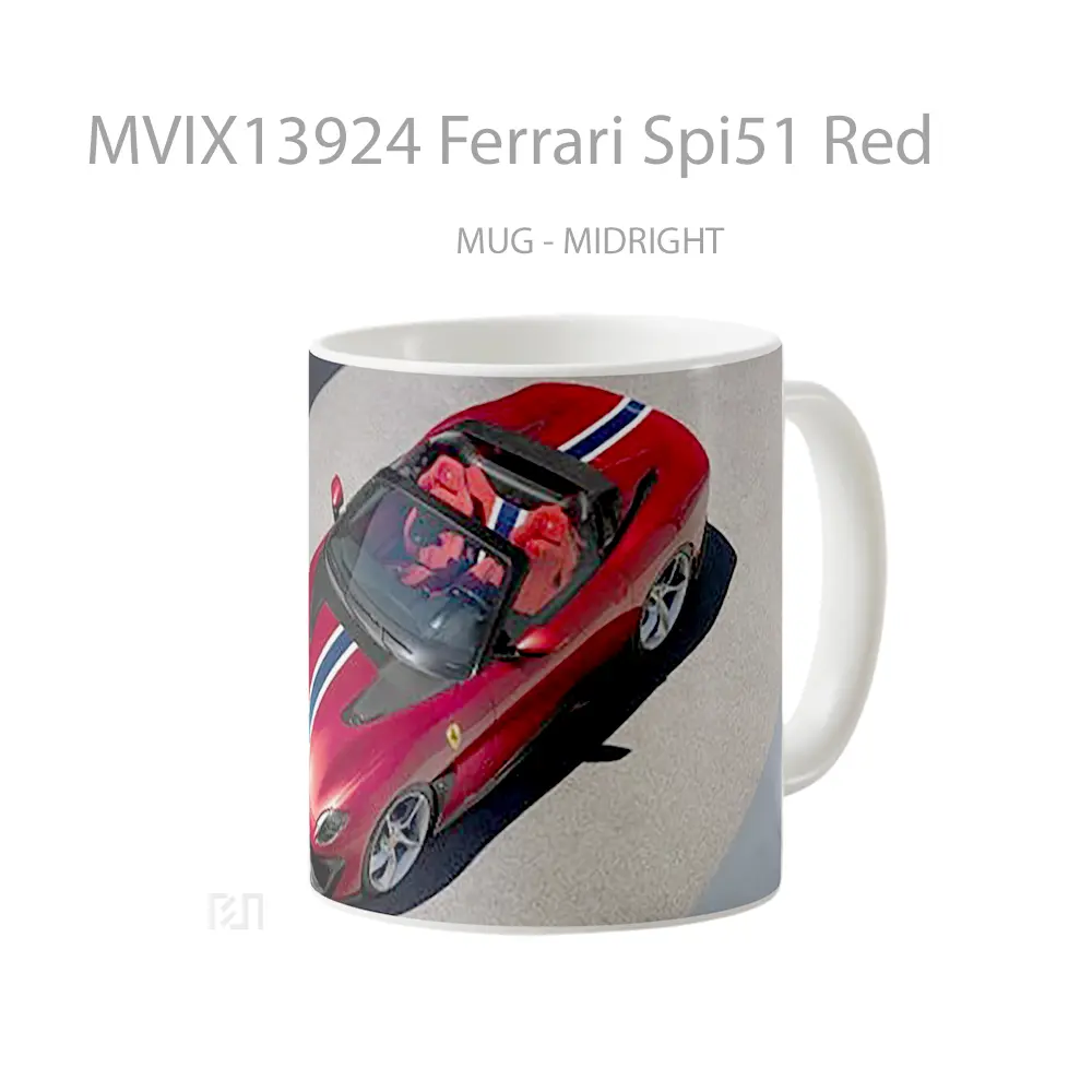 Mug Ferrari Spi51 Red Cangkir Mobil - All-side / Desain