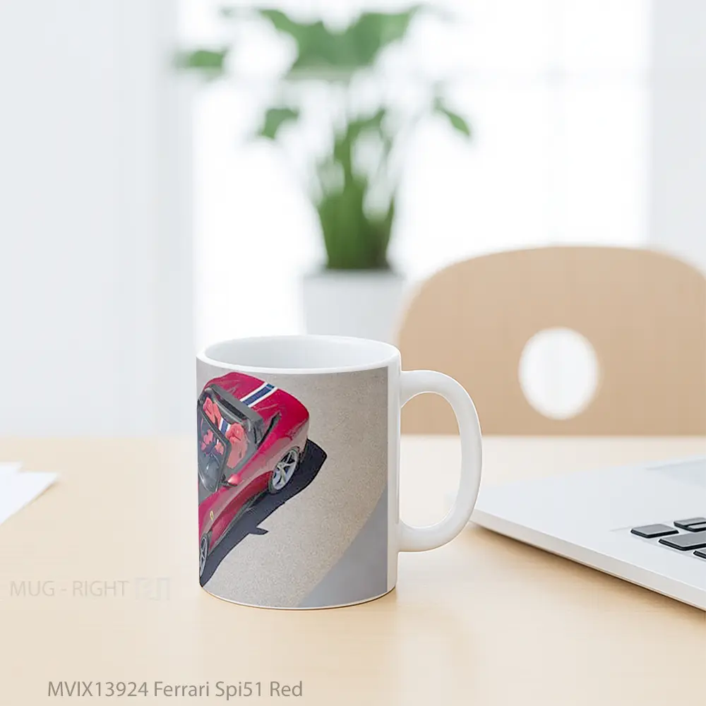 Mug Ferrari Spi51 Red Cangkir Mobil - All-side / Desain