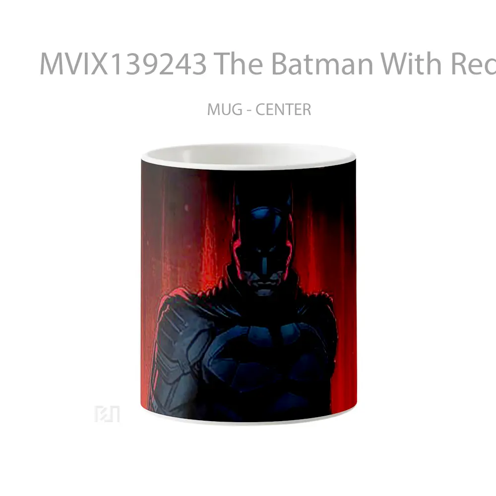 Mug The Batman With Red Background Gelas Superhero