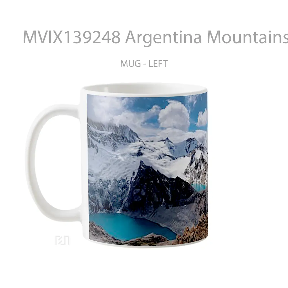 Mug Argentina Mountains Gelas Pemandangan Alam - All-side / Desain