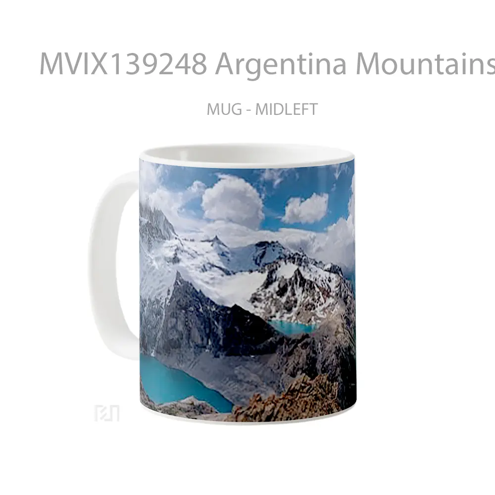 Mug Argentina Mountains Gelas Pemandangan Alam - All-side / Desain