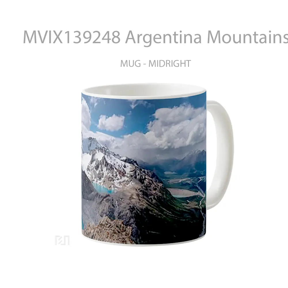 Mug Argentina Mountains Gelas Pemandangan Alam - All-side / Desain
