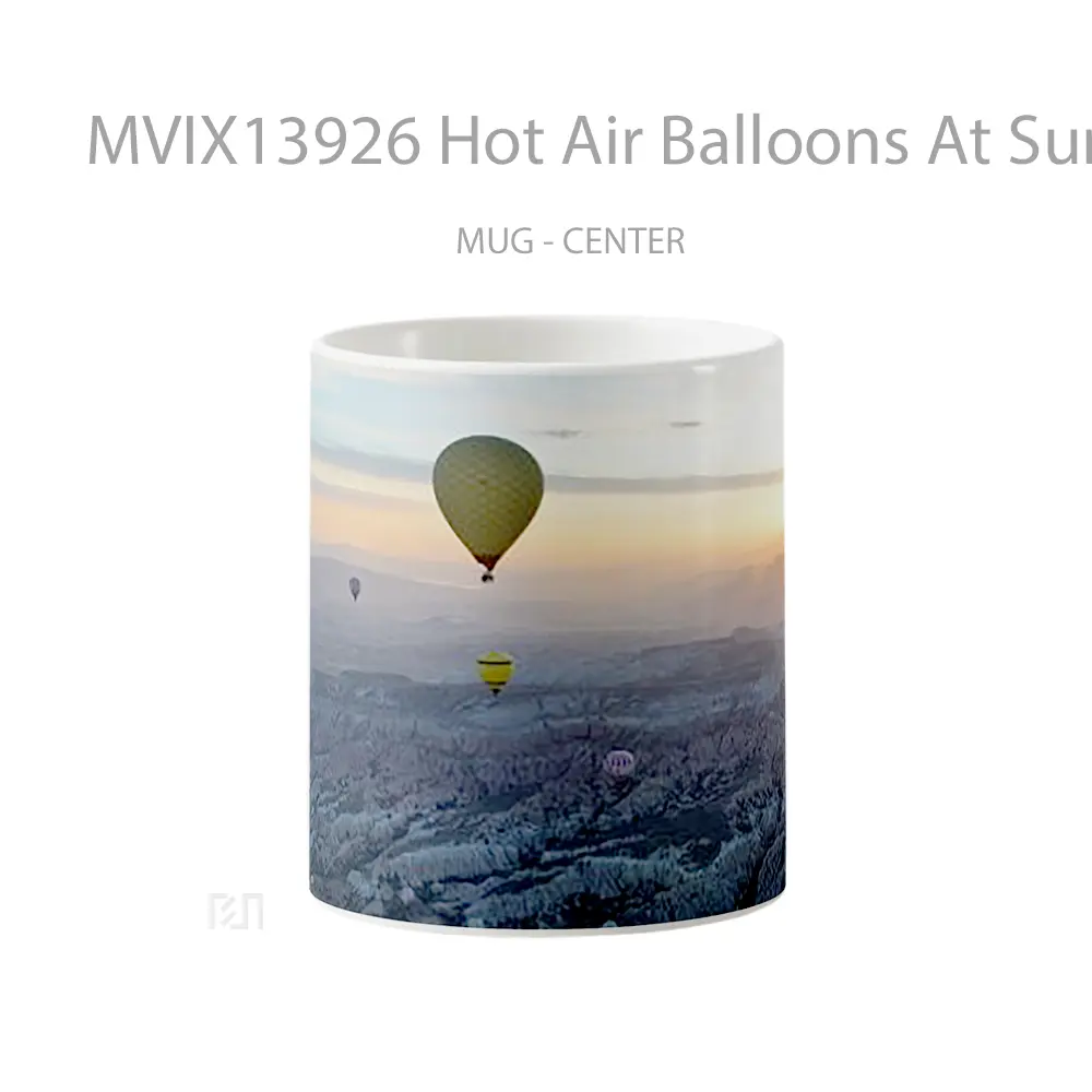 Mug Hot Air Balloons At Sunset Gelas Pemandangan Alam